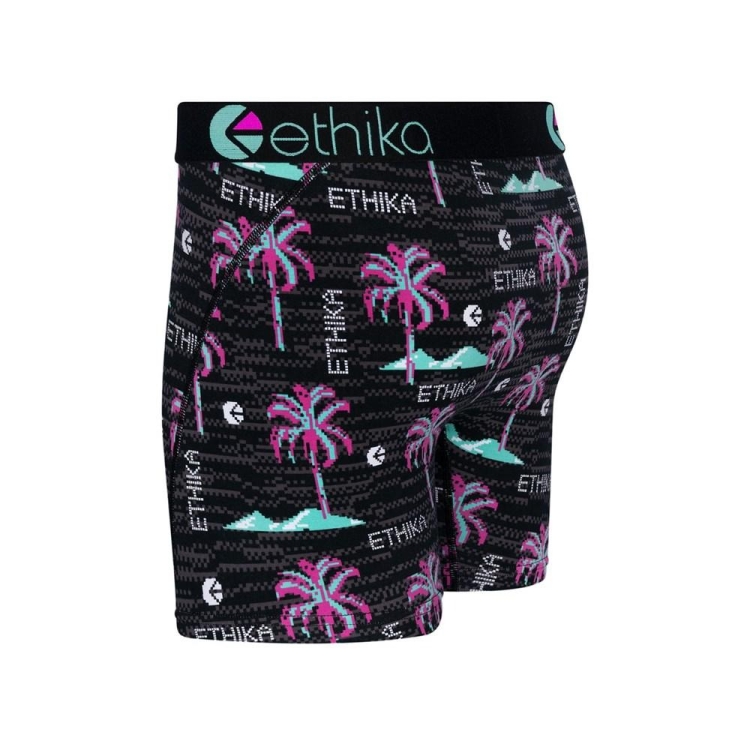 Ethika Patch Mid Boxers Herr Svarta | QTS084196