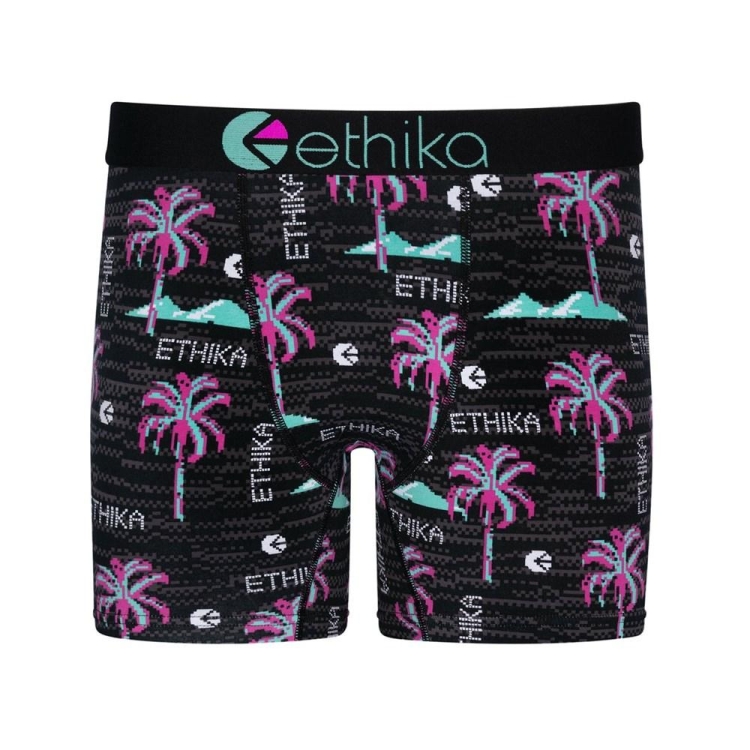 Ethika Patch Mid Boxers Herr Svarta | QTS084196