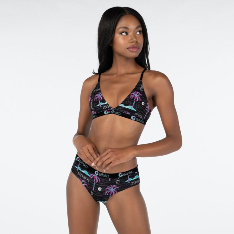 Ethika Patch Triangle Bra Dam Svarta | CXT675239