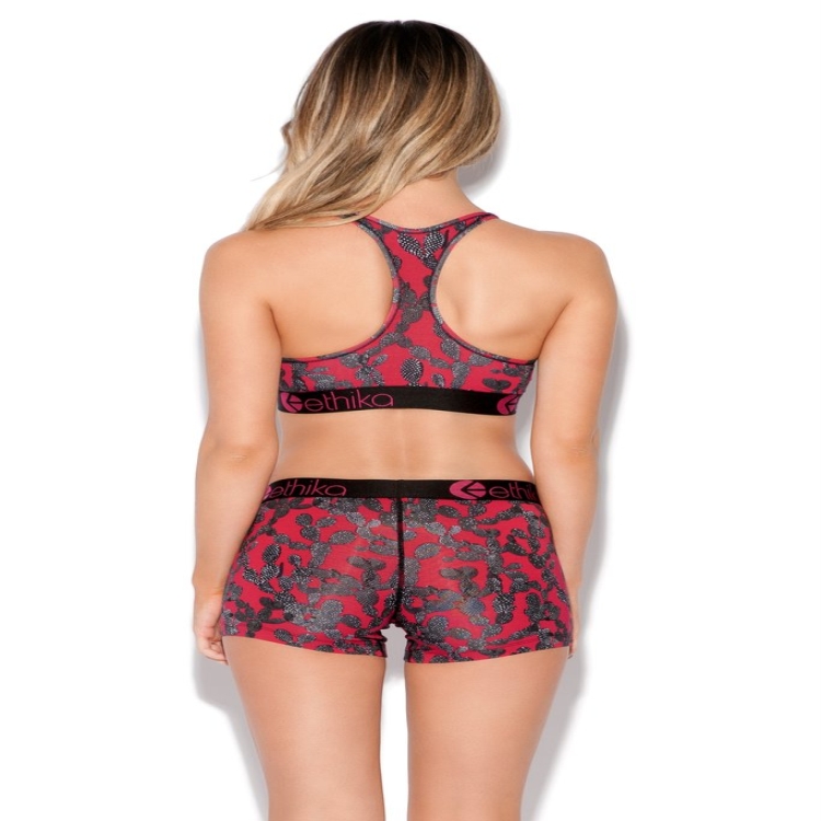 Ethika Pink Cactus Sport Bh Dam Röda Svarta | LTR298341