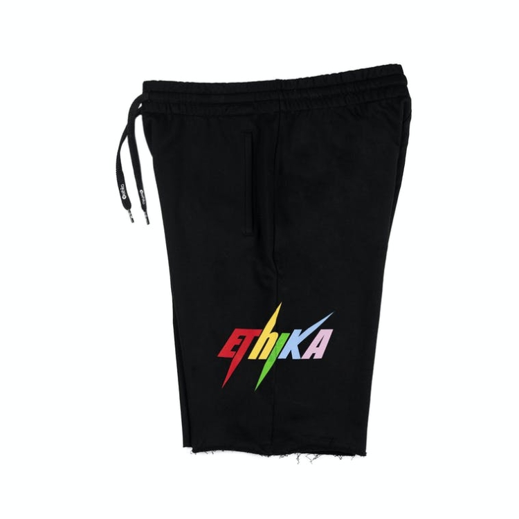 Ethika Raw Edge Shorts Pojke Svarta | YTZ714908