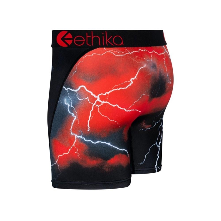 Ethika Ruff Row Mid Boxers Herr Röda Svarta | ABT640935