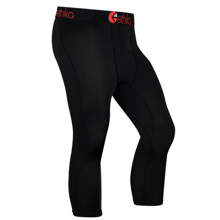 Ethika Subzero 3/4 Strumpbyxor Herr Svarta Röda | QFK017395