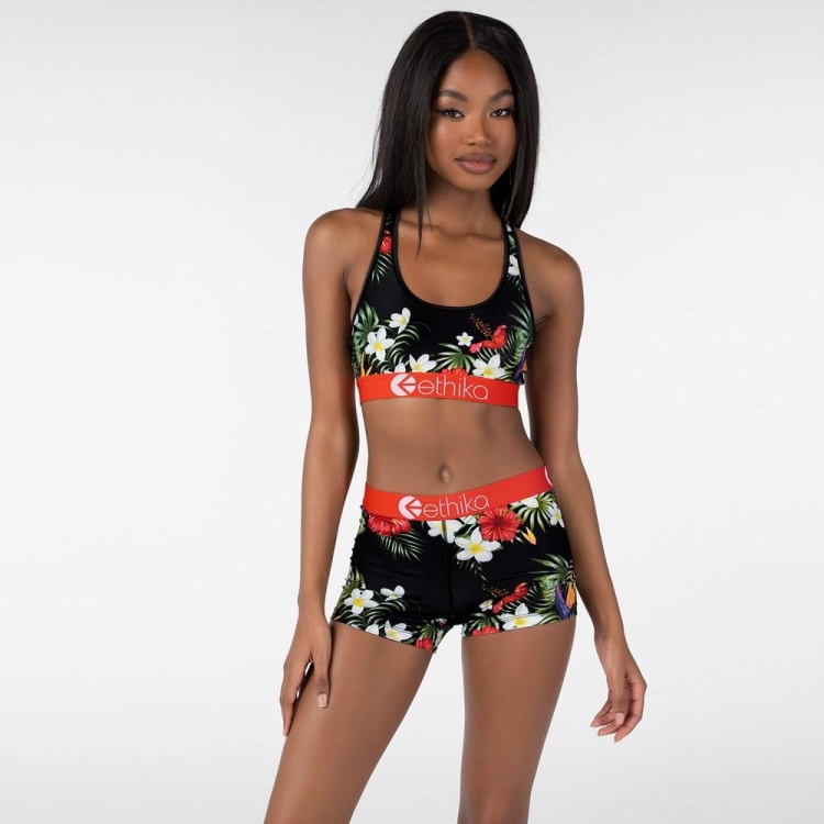 Ethika Tropical Sunset Staple Underwear Dam Svarta | HGY790513