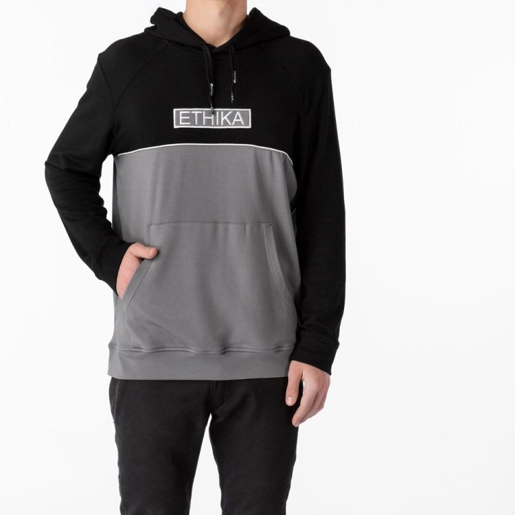 Ethika Two Tone Hoodie Herr Svarta Grå | WLY621987