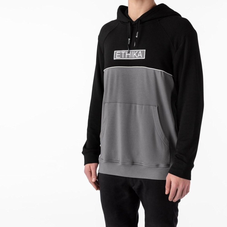 Ethika Two Tone Hoodie Herr Svarta Grå | WLY621987