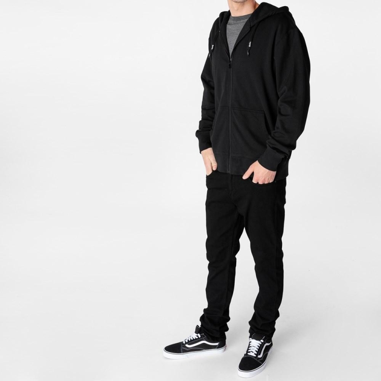 Ethika Zip - Solid Hoodie Herr Svarta | QEK864309